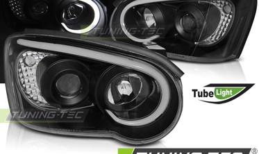Тюнінг фари передні SUBARU IMPREZA 2 GD TUBE LIGHT чорні фото