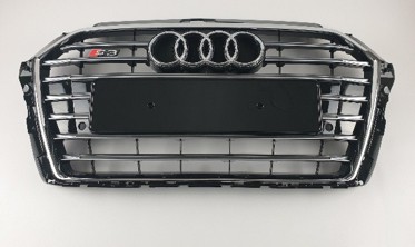 Тюнинговая решетка радиатора Audi A3 8V 2013-2016 в стиле S-line  фото