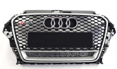 решітка радіатора AUDI A3 8V 2013-2016 QUATTRO в стилі RS3 (сіра рамка) фото