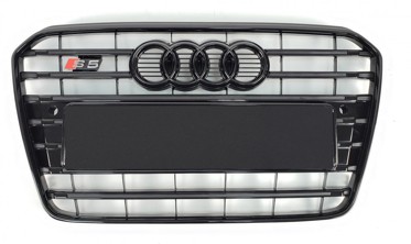 черная радиаторная решетка стиль S-line для AUDI A5 I поколение послерестайл фото