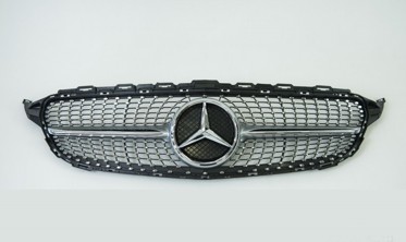 Решетка радиатора Mercedes C-Class W205 стиль Diamond серая фото