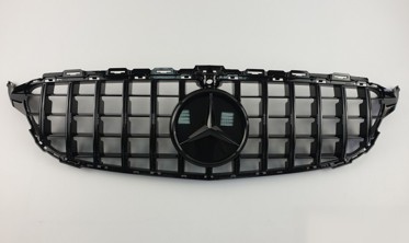 Решетка радиатора Mercedes W205 в стиле GT Panamericana черная фото