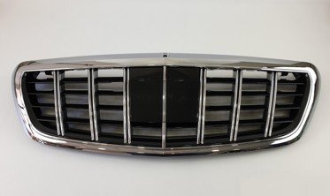 Решітка радіатора Mercedes W222 у стилі GT Chrome Black фото