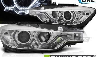Тюнінгові передні фари BMW F30 / F31 LCI 2015-2018 з ангельськими вічками фото