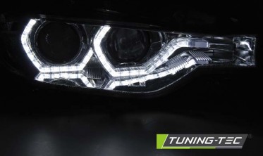 Тюнінгові передні фари BMW F30 / F31 LCI 2015-2018 з ангельськими вічками фото
