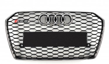 Чорна тюнінгова решітка для Audi A6 C7 в стилі RS (2014-2018) фото