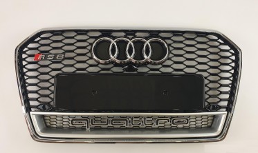 Тюнинговая Quattro решетка в стиле RS для Audi A6 C7 (с хром. рамкой) фото