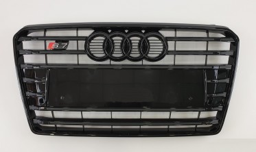 тюнинг черная решетка радиатора в стиле S-line для AUDI A7 4G8  фото