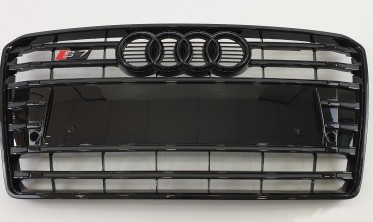 тюнинг черная решетка радиатора в стиле S-line для AUDI A7 4G8  фото