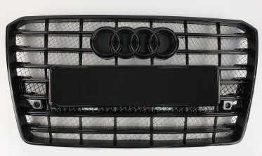 Решетка радиатора Audi A8 D4 в стиле W12 черная фото