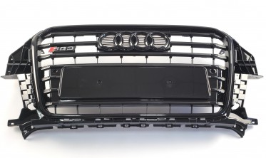 Радиаторная центральная решетка для Audi Q3 8U в стиле S-line (2011-2014) фото
