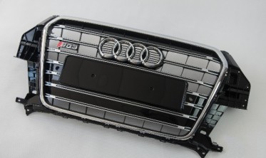 Хромированная центральная решетка для Audi Q3 8U в стиле S-line (дорестайл) фото