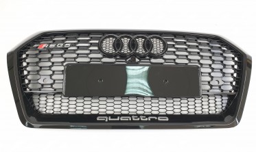 Центральная черная решетка в стиле RS для Audi Q5 FY (2016-2020) фото