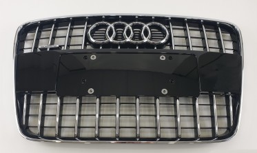 черная радиаторная решетка для AUDI Q7 4L в стиле S-Line рестайл фото