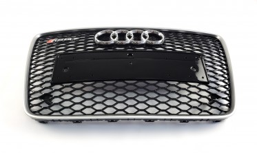 Тюнинг центральная решетка в передний бампер AUDI Q7 4L стиль RS  фото