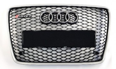 Тюнинг центральная решетка в передний бампер AUDI Q7 4L стиль RS  фото