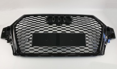 Чорна центральна решітка переднього бампера для Audi Q7 4M в стилі RS фото