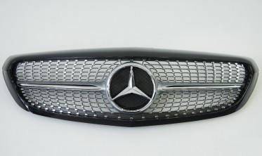 Тюнінгова решітка для Mercedes C-Class W205 (Classic Diamond Silver) фото
