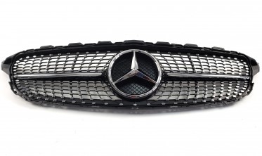 радиаторная решетка для Mercedes C-Class W205 (Diamond Black) фото