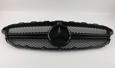 черная решетка радиатора для Mercedes C-Class W205 (AMG) фото