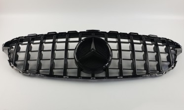 Тюнинговая решетка для Mercedes C-Class W205 (GT All Black) фото
