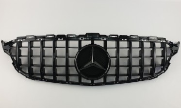 Тюнинговая решетка для Mercedes C-Class W205 (GT All Black) фото