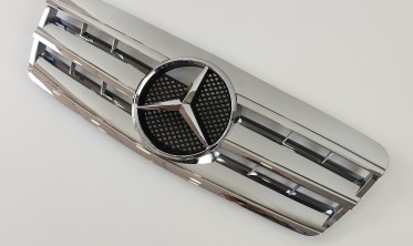 радіаторна хромована решітка для Mercedes CLK-Class W208 (Cl) фото