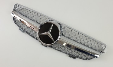 Тюнінгова решітка для Mercedes CLK-Class W208 (SL Chrome) фото