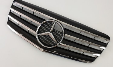 центральная решетка радиатора для Mercedes E-Class W211 (AMG Chrome Black) фото