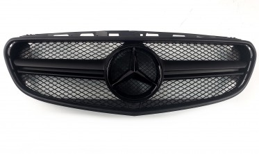 Матовая центральная решетка для Mercedes E-Class W212 (AMG Matte Black) фото