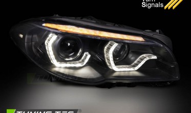 Диодные передние фары BMW F10, F11 с AFS, под ксенон angel eyes фото