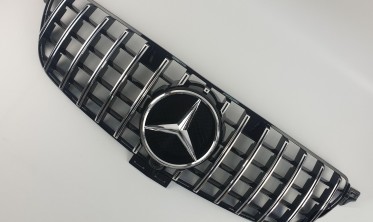 решетка тюнинговая для Mercedes GLE-Class W166 (GT Chrome Black) фото
