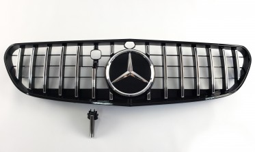 Передняя решетка для Mercedes S-Class Coupe C217 (GT Chrome Black) фото
