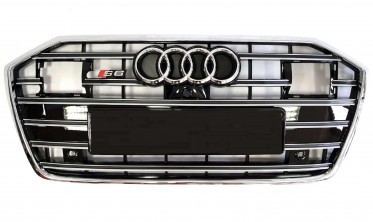 радиаторная решетка в стиле S6 для Audi A6 C8 (Под дистроник) фото