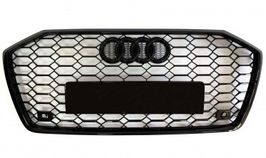 черная радиаторная решетка в стиле RS для Audi A6 C8  фото