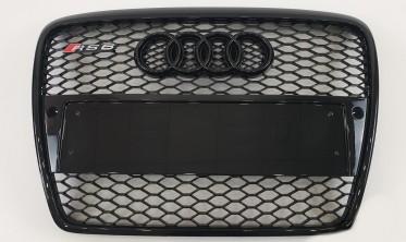 черная тюнинг решетка под парктроники для Audi A6 C6 в стиле RS фото
