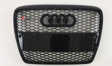 чорна решітка під парктроніки для Audi A6 C6 в стилі RS фото