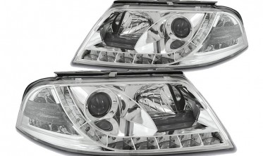 Фары с диодной строкой VW Passat 3BG B5+ хром  фото