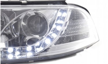 Фари з діодним рядком VW Passat 3BG B5+ хром фото
