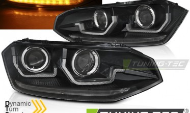 Линзованные фары VW POLO 6 2G с бегающими поворотами фото