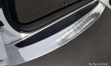 Защитная листва на задний бампер из нержавейки Toyota RAV4 3 фото