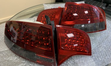 Светодиодные задние фонари Audi A4 B7 red-smoke фото