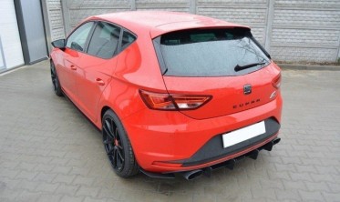 Центральна та бічні накладки заднього бампера Seat Leon III Cupra фото