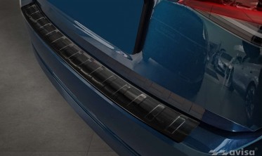 Защитная листва на задний бампер из нержавейки Skoda Octavia 4 Liftback фото
