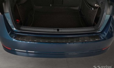 Защитная листва на задний бампер из нержавейки Skoda Octavia 4 Liftback фото