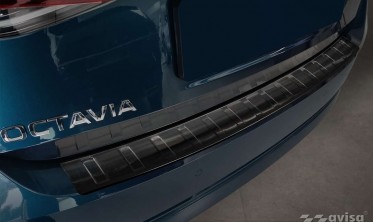 Защитная листва на задний бампер из нержавейки Skoda Octavia 4 Liftback фото