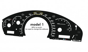 Шкали-замінники з миль на кілометри Mercedes V8 W215, C215, W220, CL для версії AMG фото
