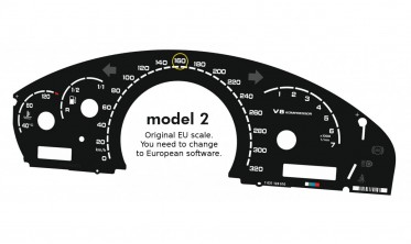 Шкали-замінники з миль на кілометри Mercedes V8 W215, C215, W220, CL для версії AMG фото
