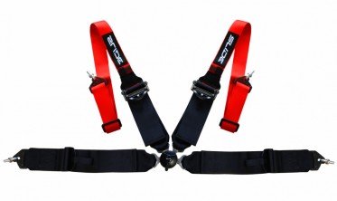 универсальные автомобильные ремни 4-х точечные SLIDE Quick Red-Black фото