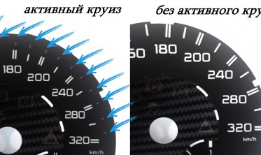 Шкала-заменитель миль на километры  Mercedes CLA C117, GLA X156 фото